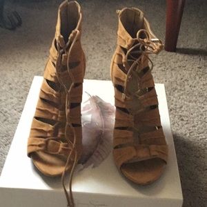 Jessica Simpson suede lace-up booties
